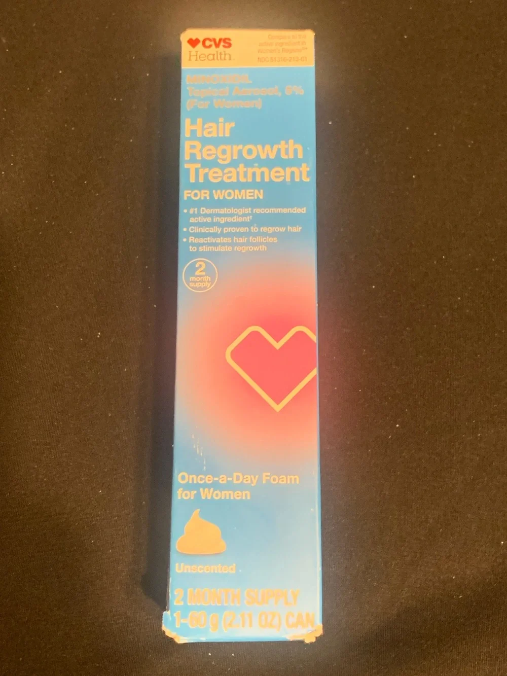 CVS Hair Regrowth Treatment Women Minoxidil 5% 2-month supply 2.11oz Exp. 10/26